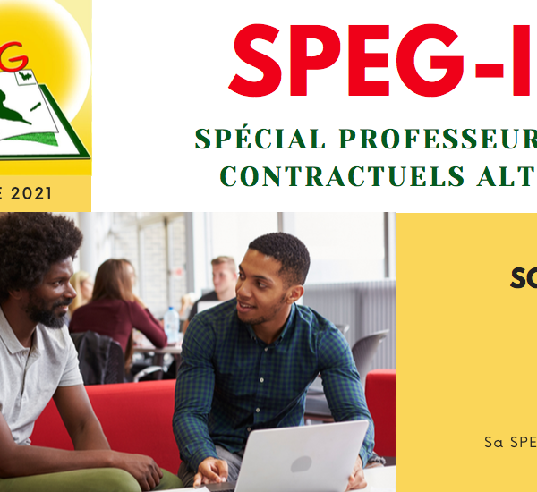 SPEG-Info Spécial Professeurs et CPE contractuels alternants