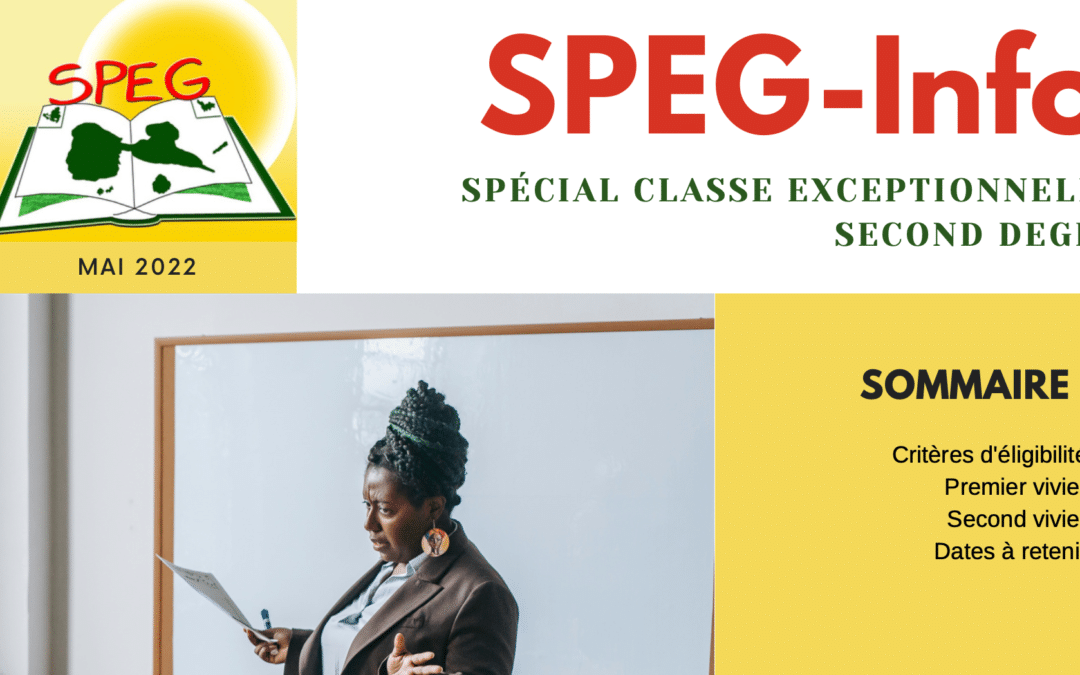 SPEG-Info spécial classe exceptionnelle – second degré